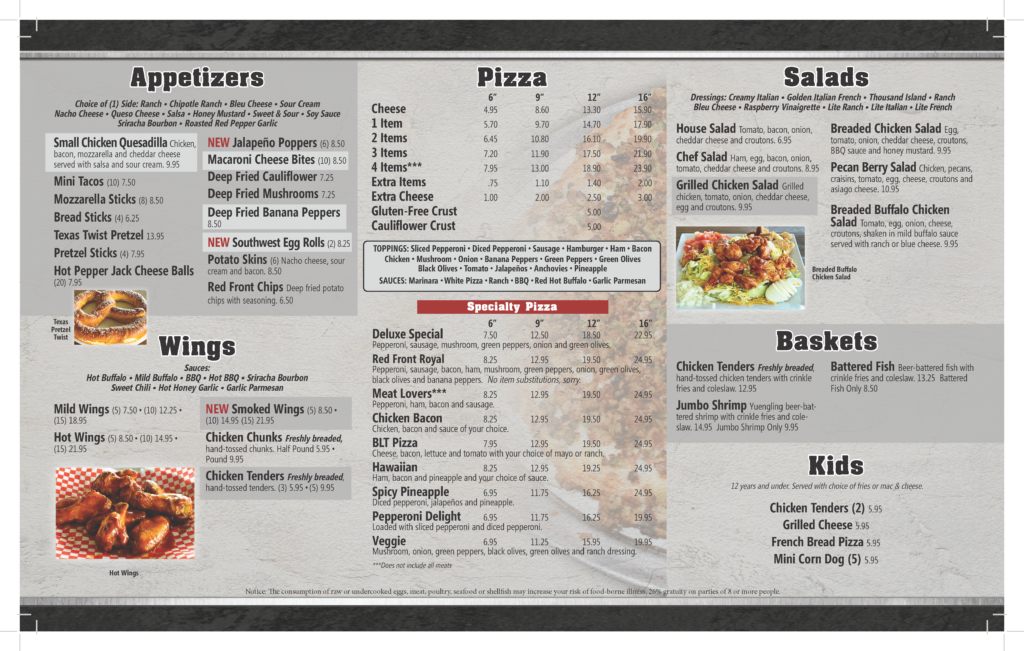 Lakengren Pizza Menu Red Front Pizza   Red Front Inn Menu LAKENGREN CARRYOUT 4 1 Page 2 1024x651 